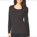 Eileen Fisher Stretch Jersey Knit Scoop Neck Long Sleeve Top