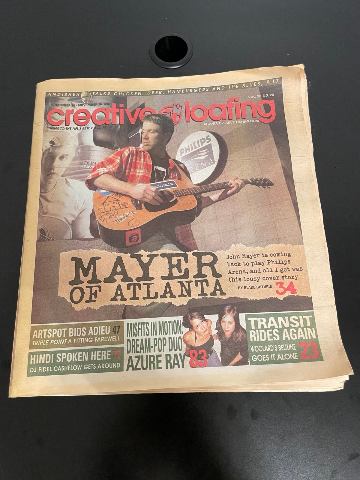 Atlanta GA Creative Loafing Newspaper Rare John Mayer Cover Story November 2003