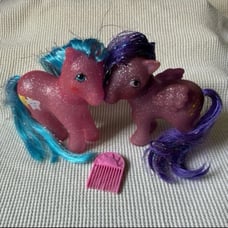 Vintage Sparkle Pony G1 TWINKLER purple Pegasus 1984 STAR DANCER 1987 glitter lo
