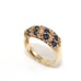 10K Yellow Gold Natural Sapphire Diamond Band Ring Size 6.5