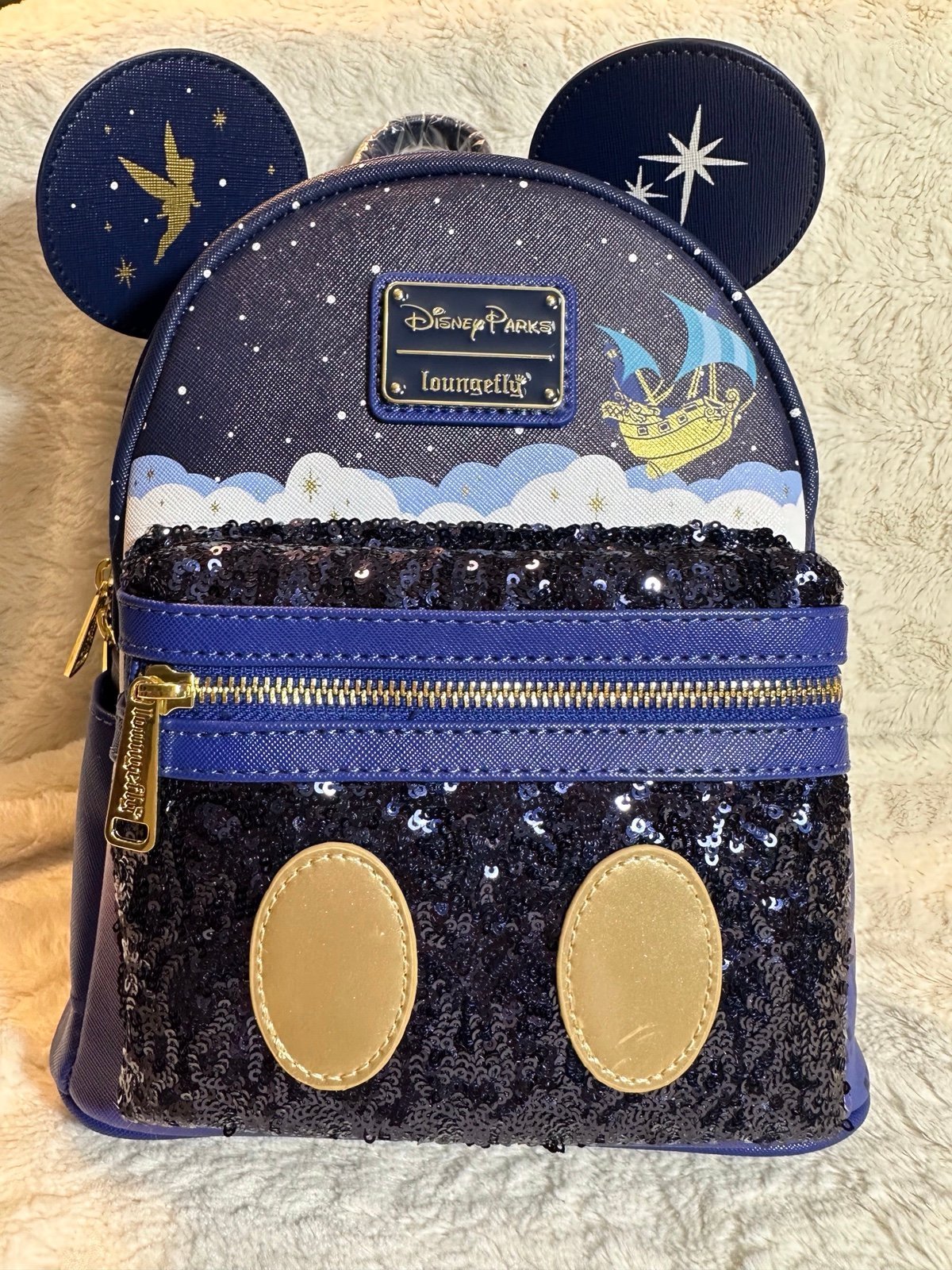 Disney Sequin Mickey’s Main Attraction Peter Pan Loungefly Backpack