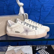 Size 5.5 -Authentic Super-Star White and Gold Leather Golden Goose Sneakers