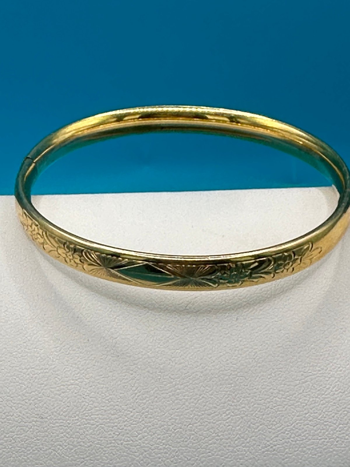 Antique Harry F Barrows 1/20 12KT Gold Floral Etched Bracelet 6 3/4” Weighs 8.67