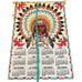 Native American Indian Felt Wall Calendar 1987 Vintage Sparkles Hanging 23 x16