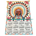 Native American Indian Felt Wall Calendar 1987 Vintage Sparkles Hanging 23 x16