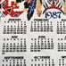 Native American Indian Felt Wall Calendar 1987 Vintage Sparkles Hanging 23 x16