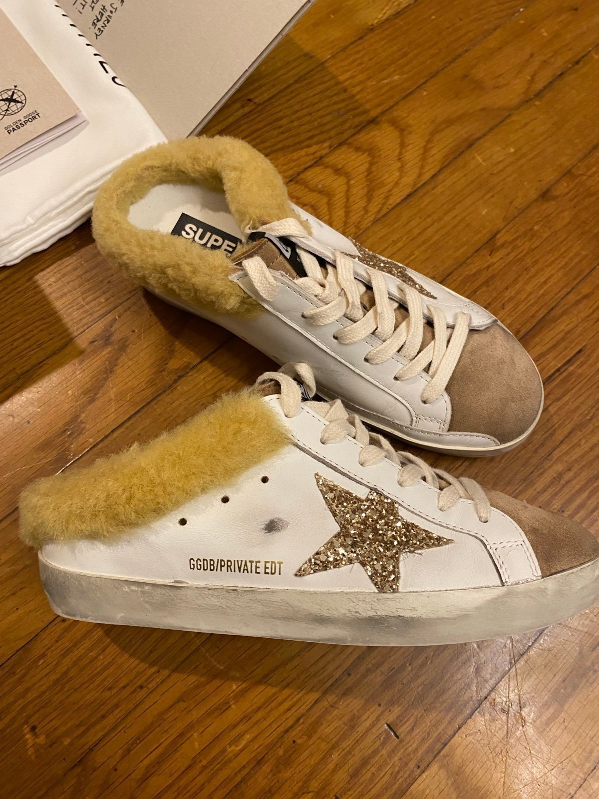 NEW Golden Goose Shearling Sabot Slide Sneakers size 35