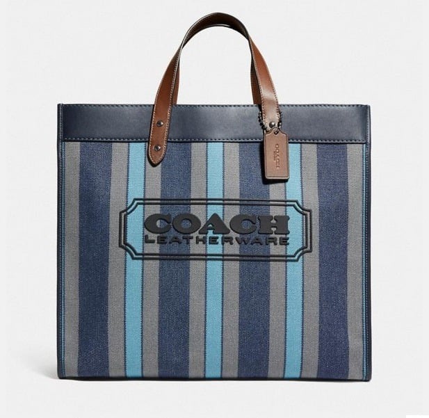 COACH C3798 Field tote 40 in organic cotton canvas Ocean Multi NWT