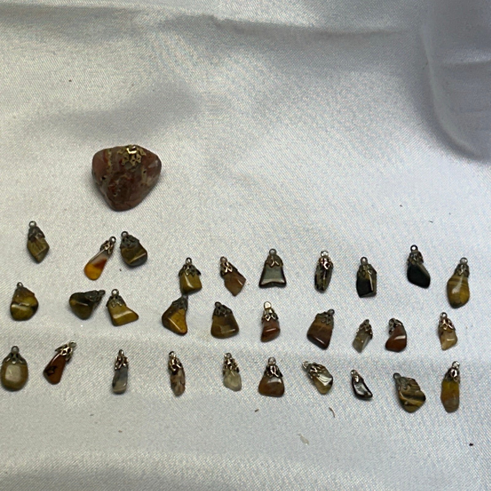 Vintage Polish Rare Rocks Jewelry Pendant Charms Lot Of 31 Pieces Collection