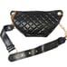 FANNY PACK Designer SAFETY Bumbag PUFF QUILTED Bag Pearls BLACK Faux Leather NEW