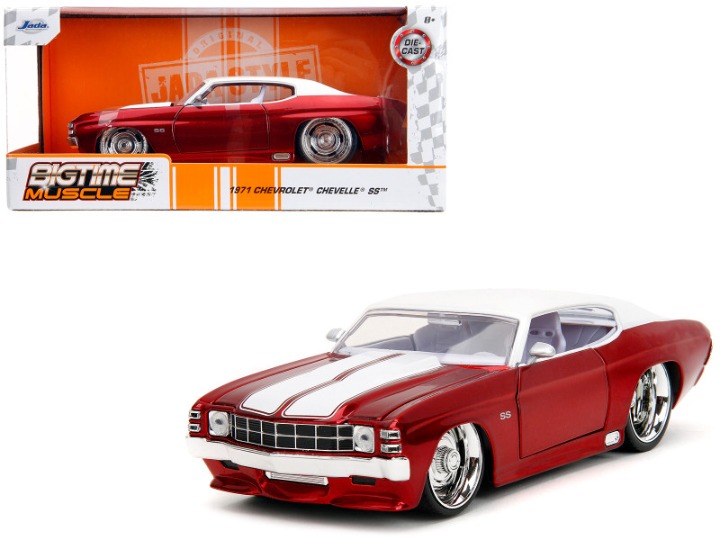 1971 Chevrolet Chevelle SS Candy Red with White Top White Stripes and White
