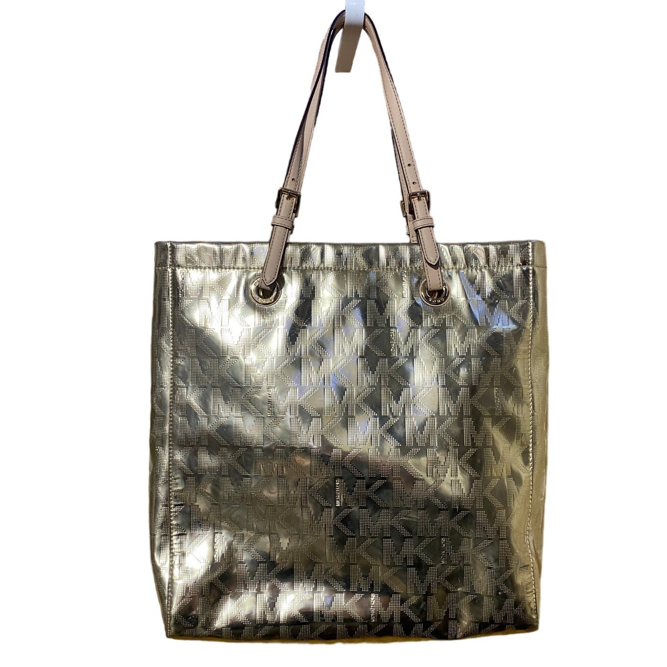 Michael Kors shiny metallic gold Large Jet Setter purse / bag Excellent cond.