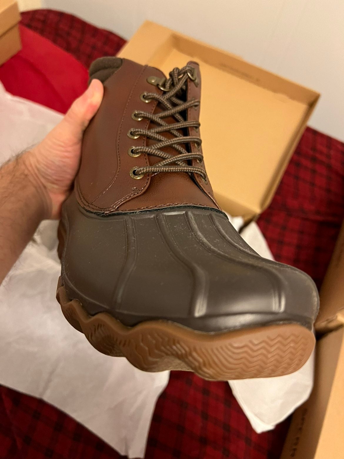 NEW Sperry Mens Avenue Embossed Duck Boot in Tan/ Brown