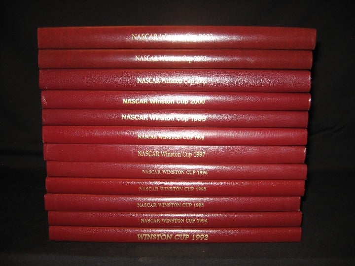 Nascar Winston Cup 1992, 1994-2001 (12 Red Hardback Books)