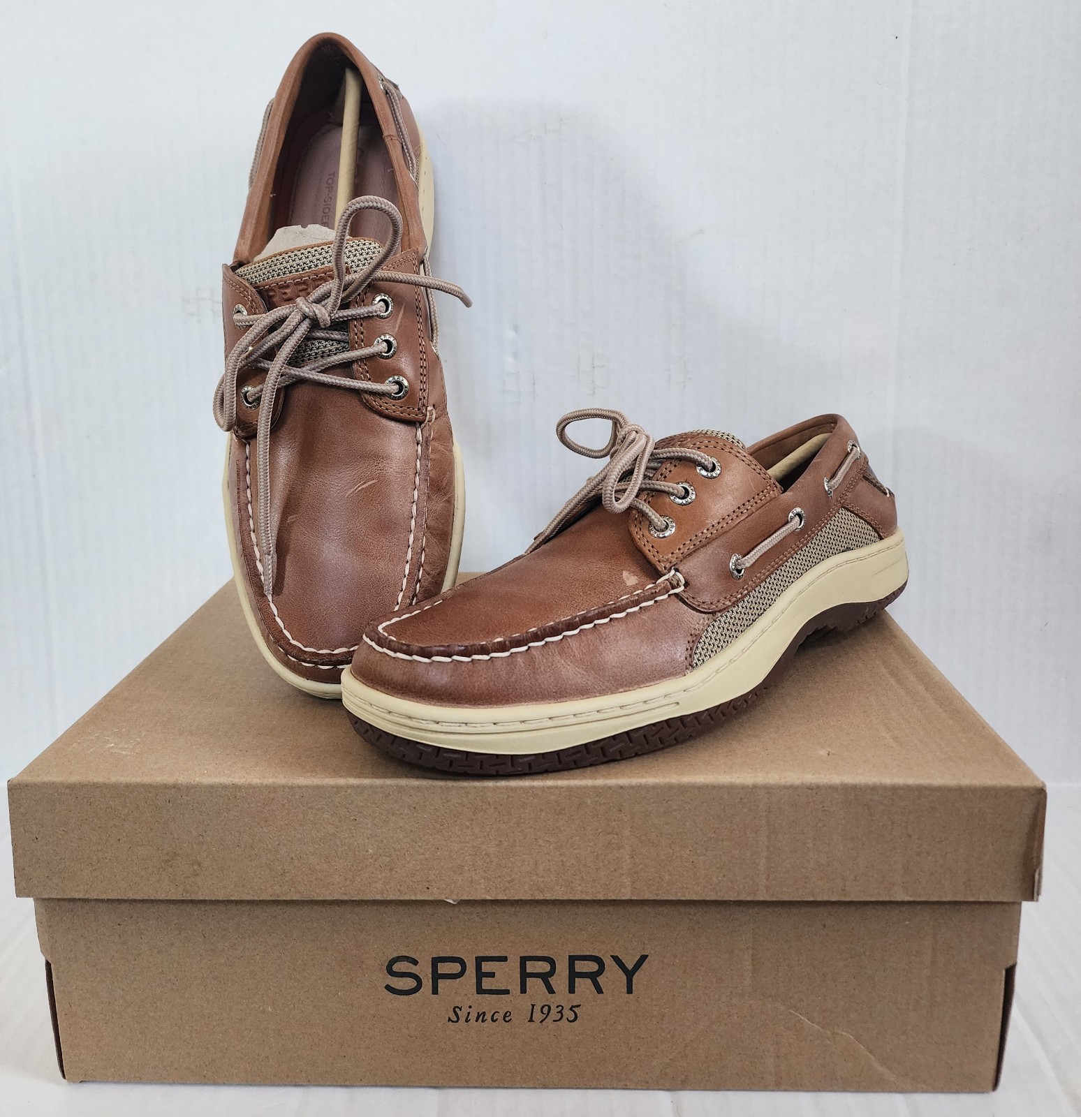 Sperry Men's Billfish 3-eye Boat Shoe Dark Tan Size 9.5 M - Worn Once