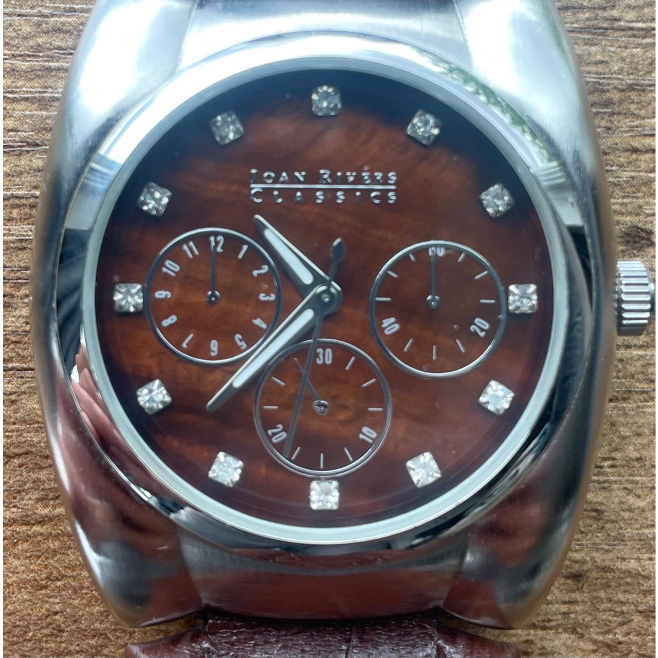 Joan Rivers Classics Men's Watch V377 Leather Band New Battery WORKING