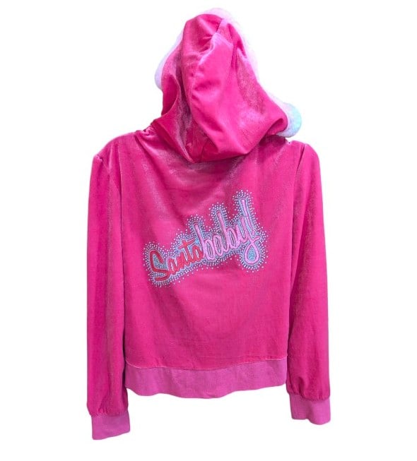 Vintage Victoria's Secret Santa Baby Pink fur hoodie/Zip up Jacket