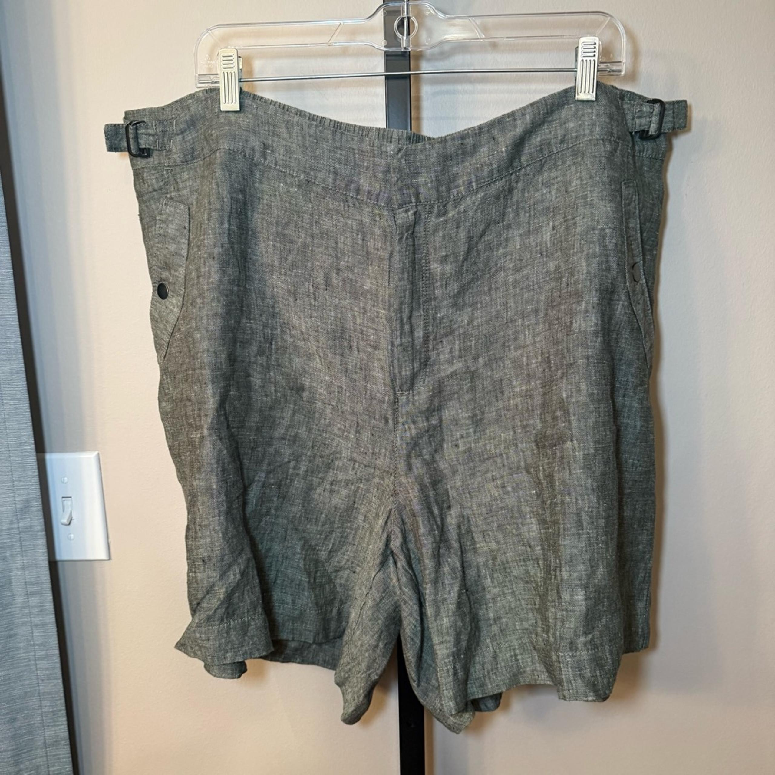 Athleta Linen Shorts Plus Size 20 Green 7" inseam