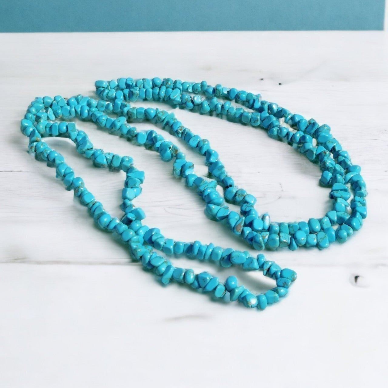 Long vintage Armenia turquoise necklace