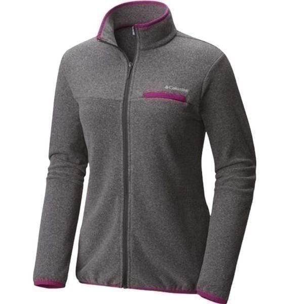 COLUMBIA Women’s Jacket Coat Outerwear Mountain Crest Full Zip Grey Pink Small