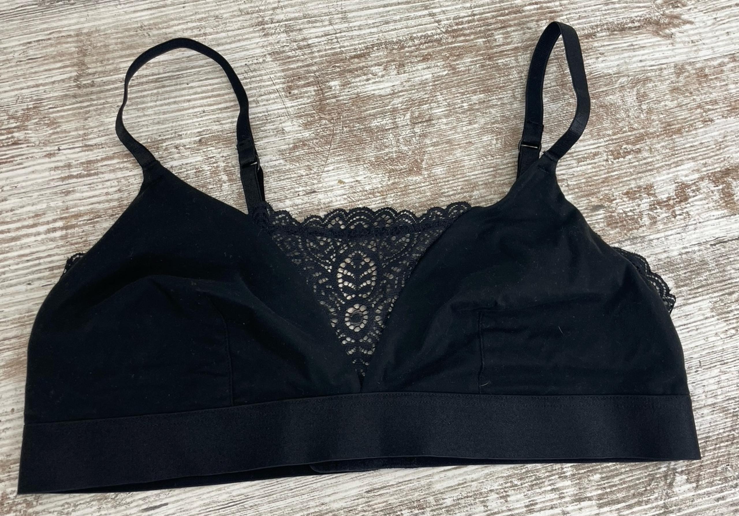Gilligan & O'malley Black Triangle Bralette - Sz S