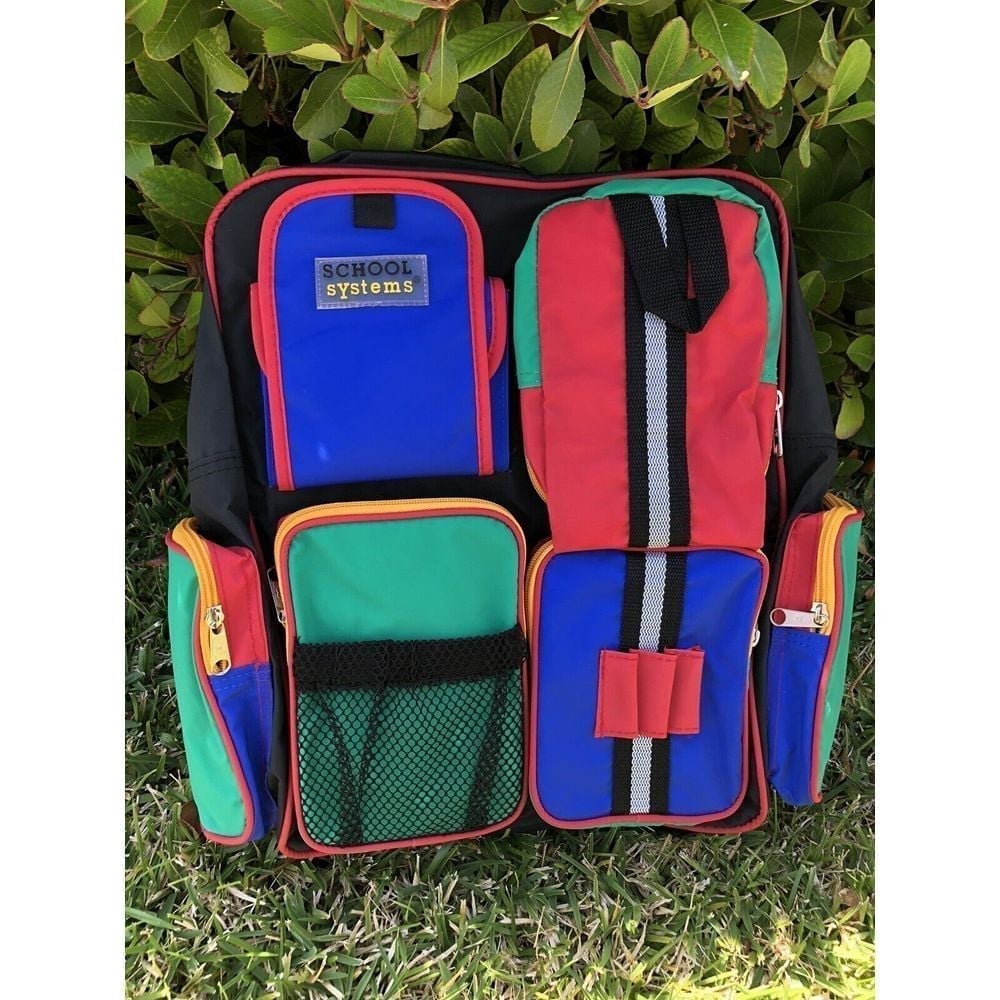 VTG School Systems colorful Rainbow Kids Adults Unisex Multiple Pockets backpack