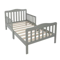 Children with guardrail wooden bed