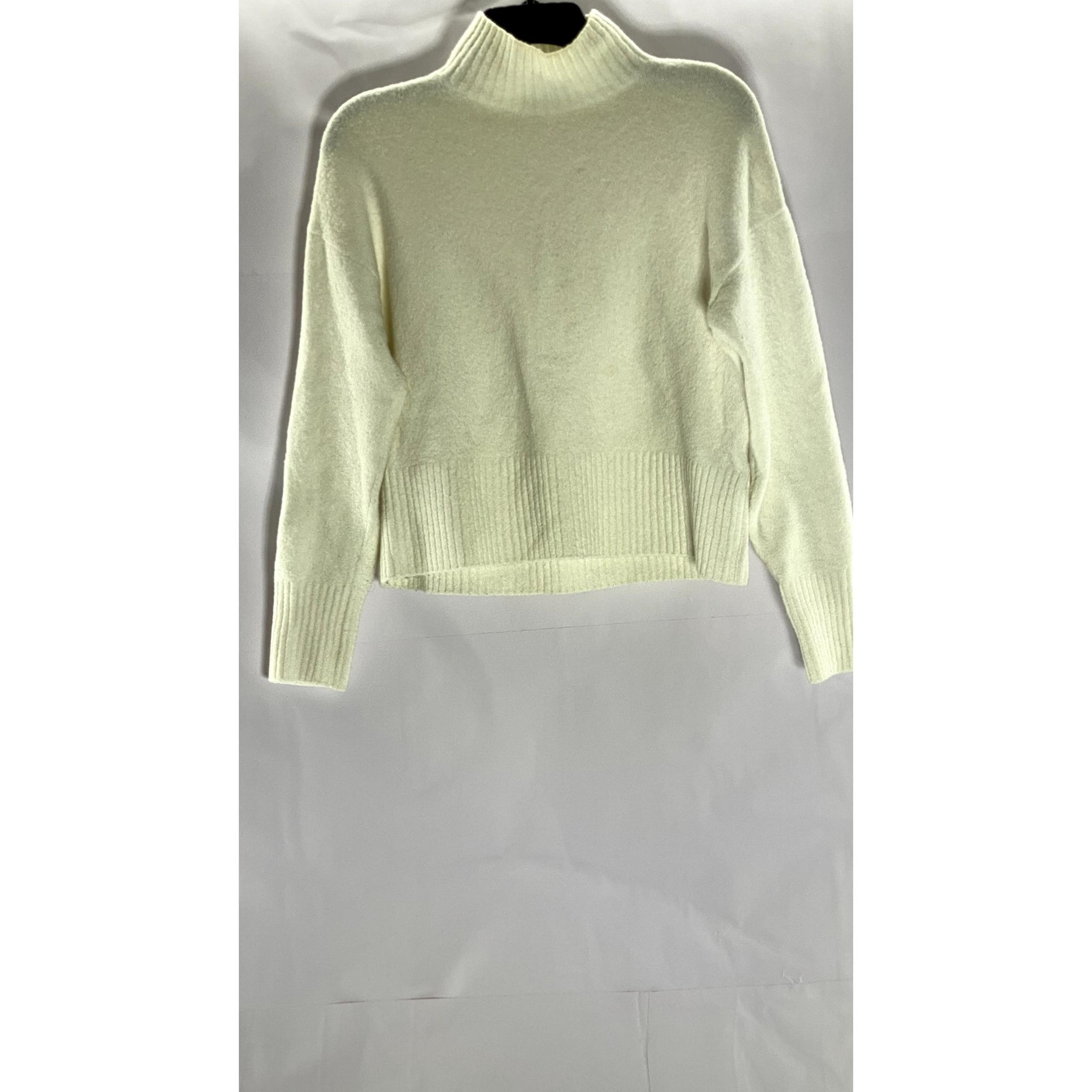 PARIS ATELIER & OTHER STORIES Women's Cream Mock-Neck Knit Sweater SZ XS