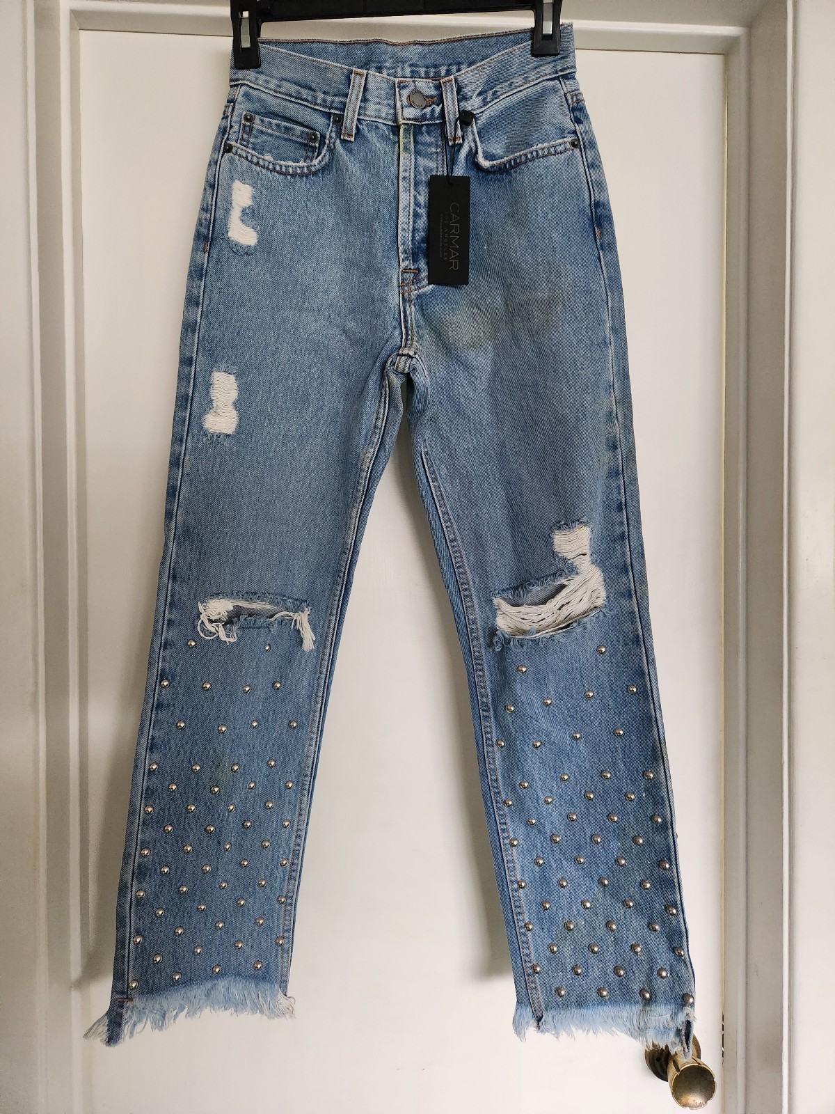 Carmar distressed with studs jeans