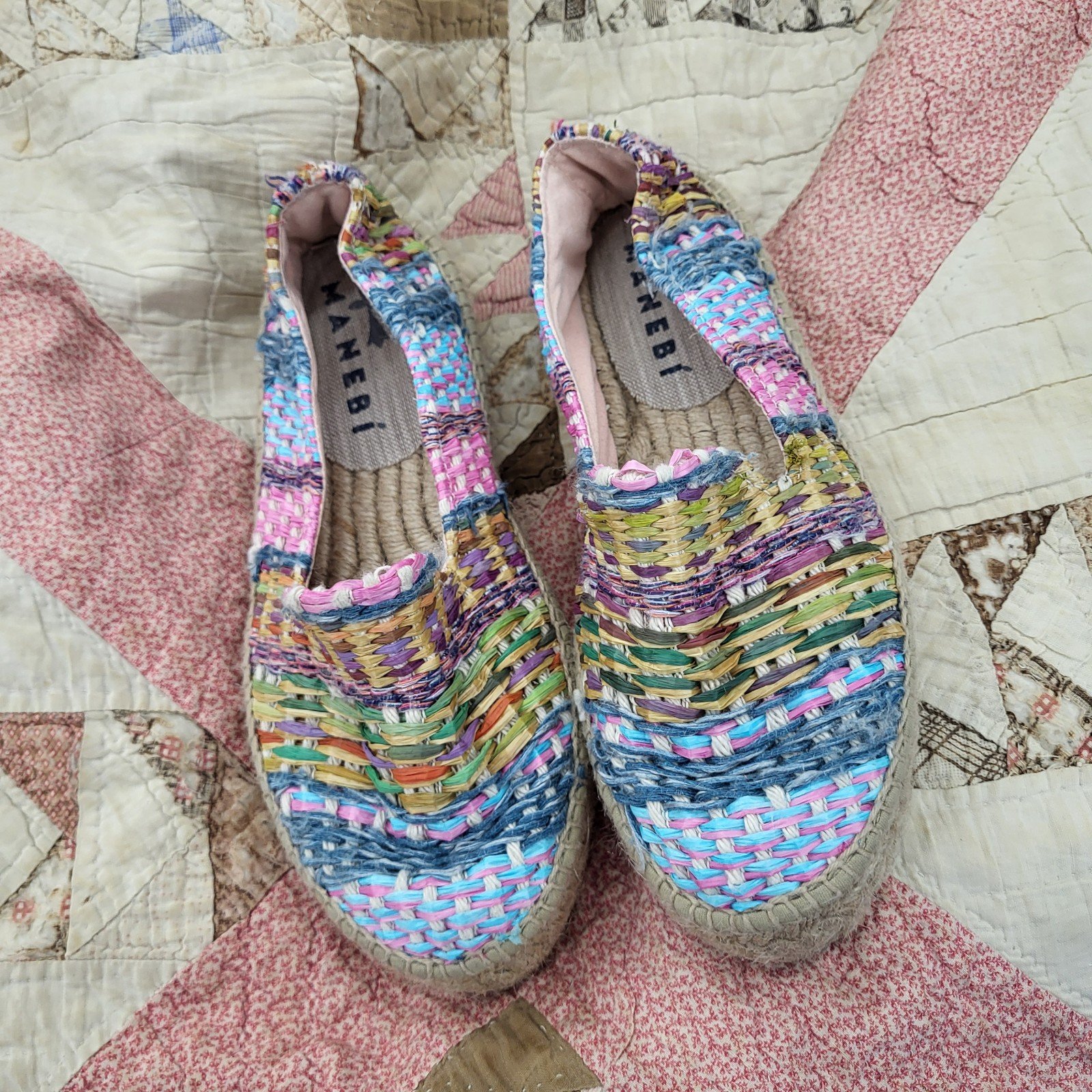 Manebi Raffia Jute Mix Double Sole Espadrilles