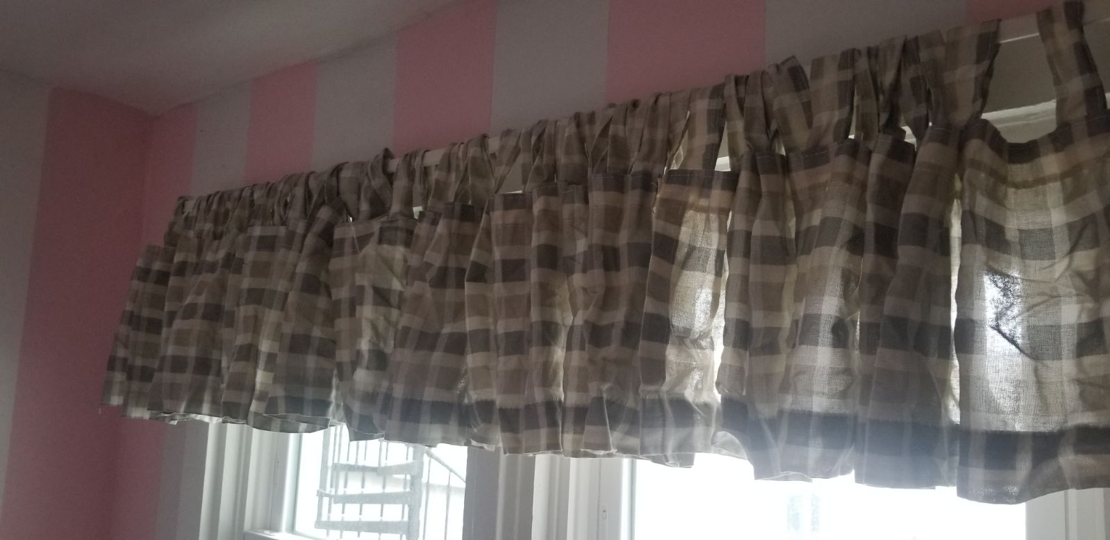 4 JCPenney Plaid Tab Top Window Valances
