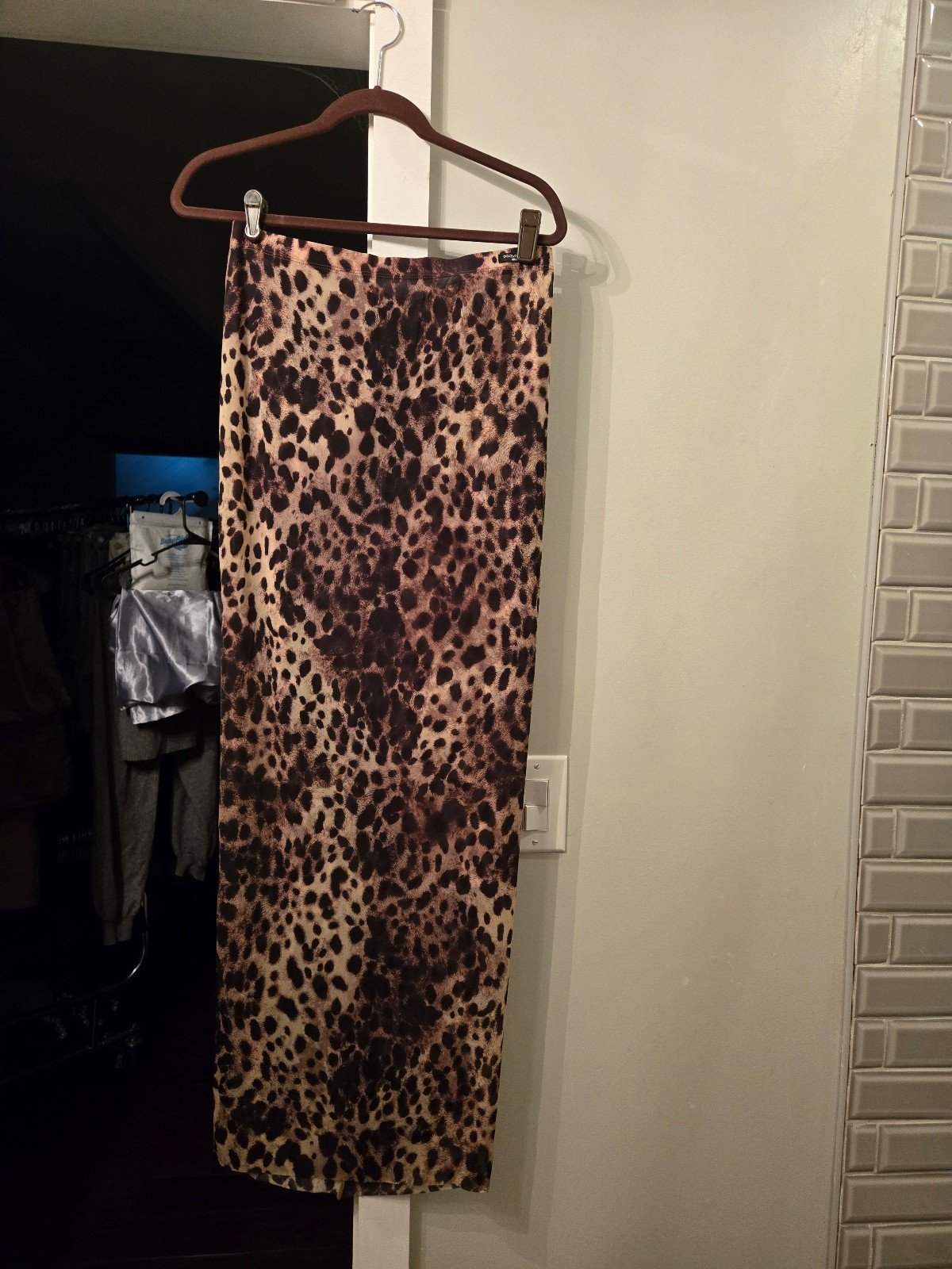 Dolce and Gabbana x Skims Milky Sheer Long skirt leopard