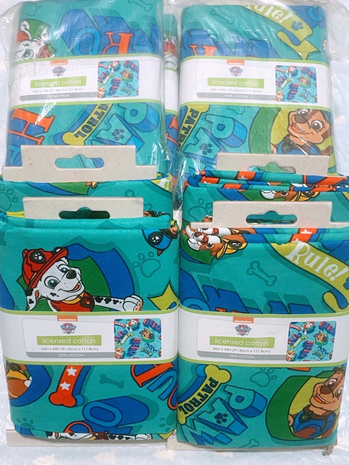 Nickelodeon Paw Patrol Licensed 100% Cotton Fabric Bundles - 12 Yards - NIP
