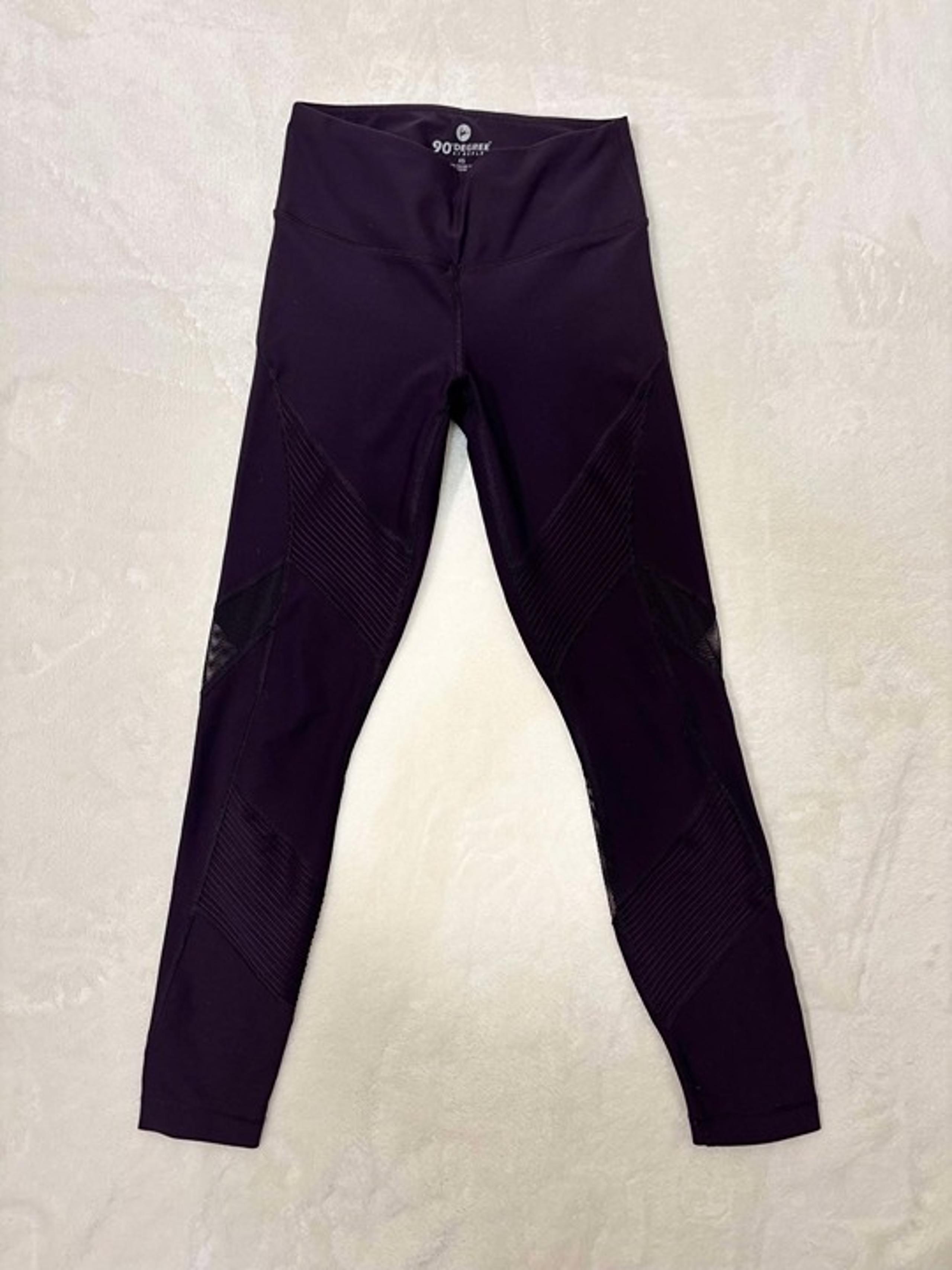 Women's Violet Leggings with Mesh & Raised Fabric Accents