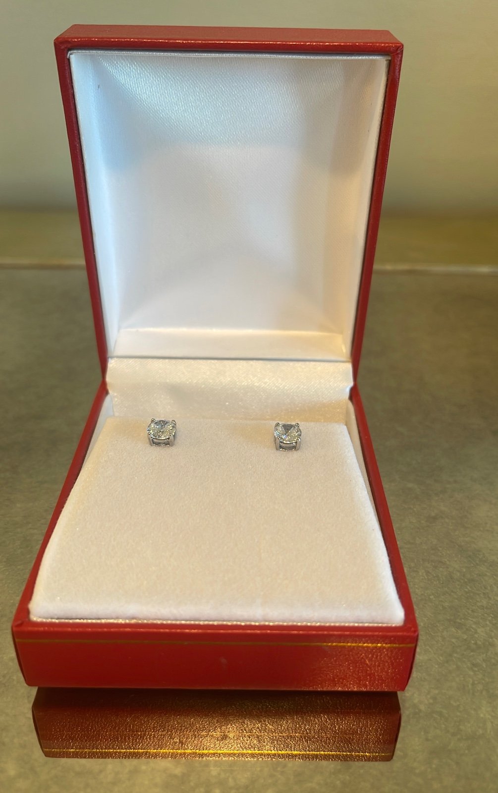 Diamond push back earrings 2ct total