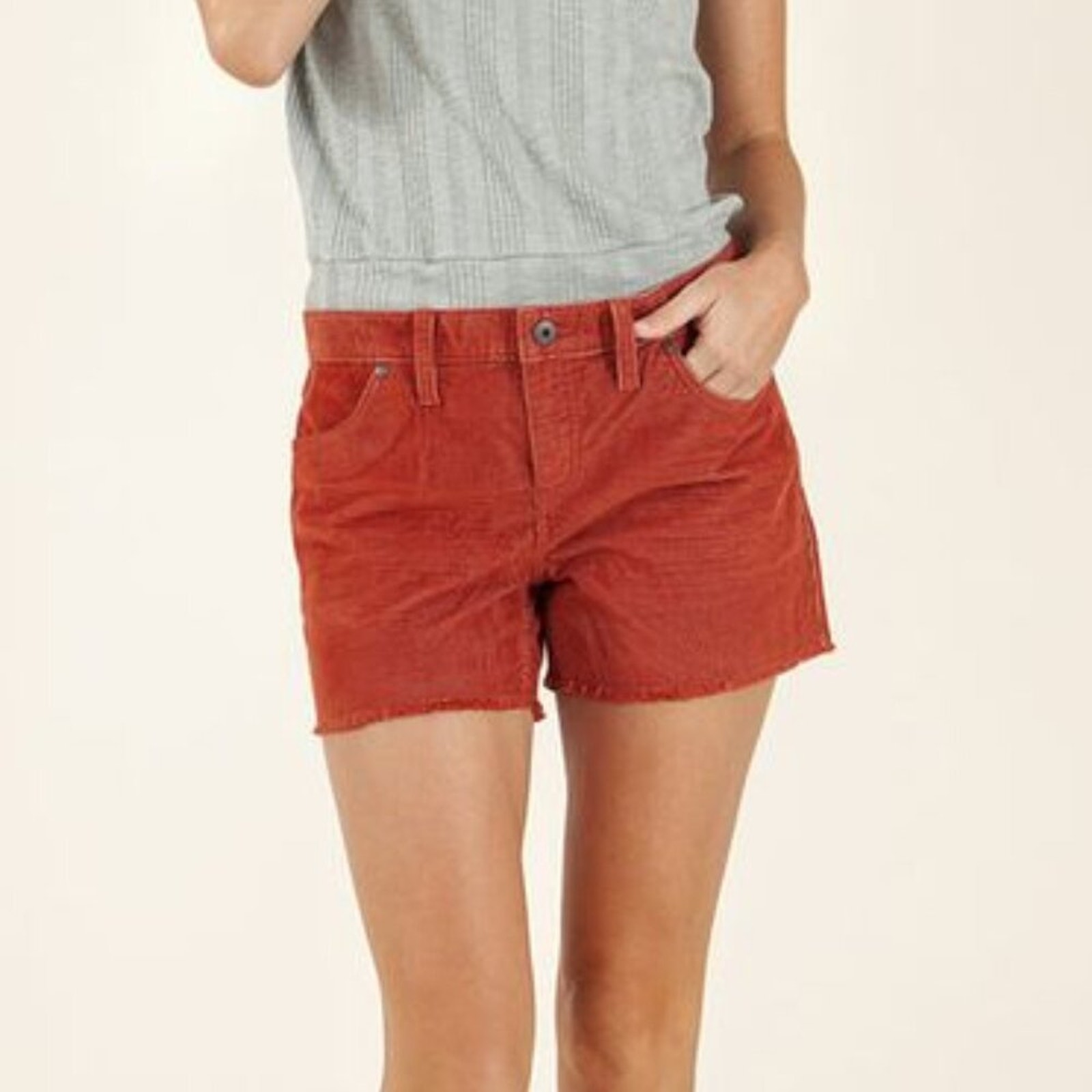 Carve Designs Women's Oahu 4 Corduroy Shorts in Dark Coral Rust