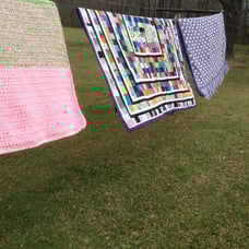 Pink and green AKA or mommy in waiting blanket