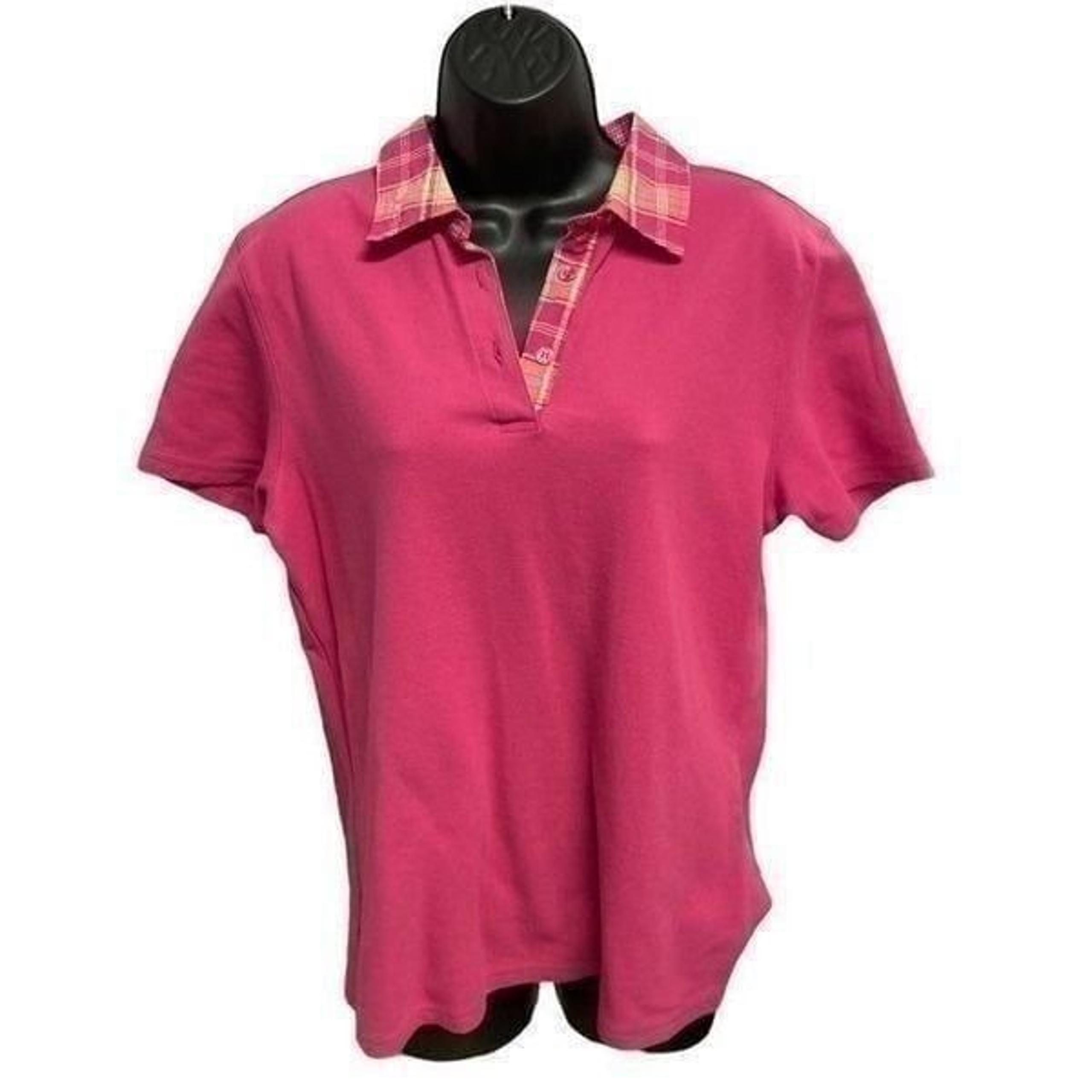 TALBOTS, Women’s Pink Golf/Polo Short Sleeve Shirt, Size Large, 100% Cotton