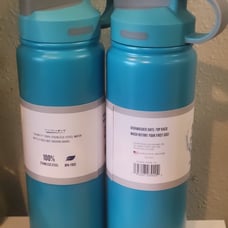 say hello to h2o! this cute stainless steel water bottle will keep you hydrated