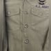 VTG US Military Shirt Army Green BTN Up AIR ASSAULT & Aircraft Crewman Badges
