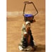 Ceramic Hand-Painted Winter Wilderness Wolf Candle Holder W Blue Candle Westland