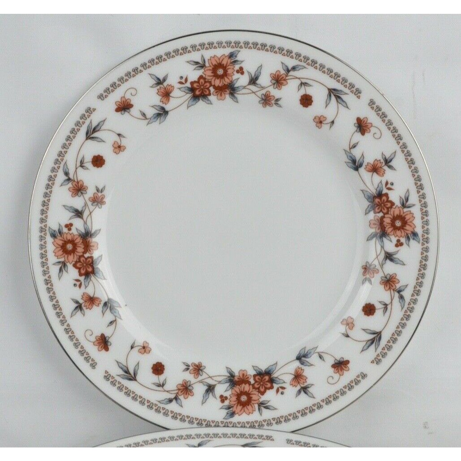 Set x7 Porcelain Fine China Salad Plates Sheffield Anniversary Japan Floral Red
