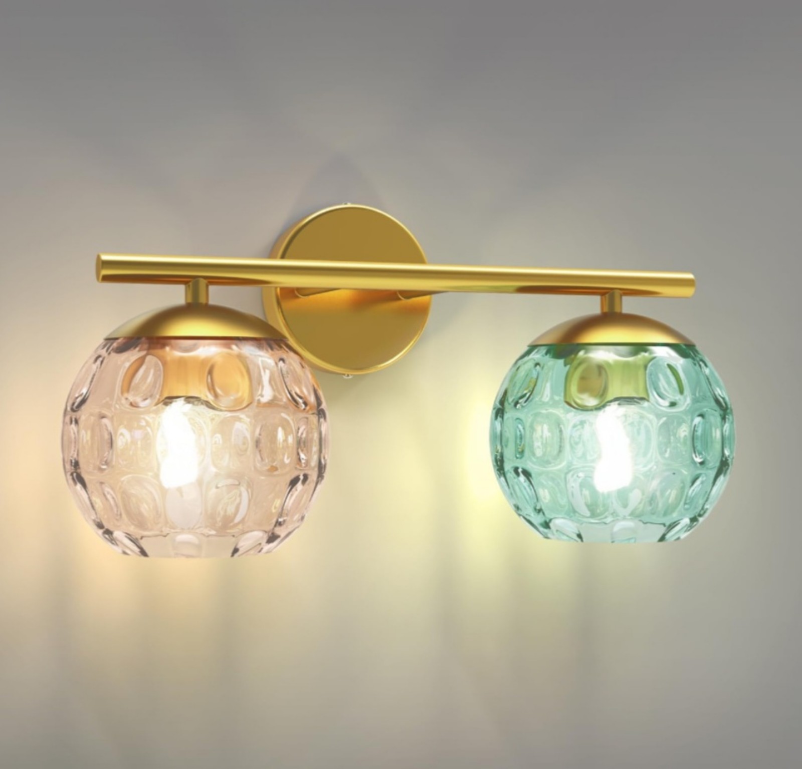 HYMELA Colorful Glass Shades 2-Light Vanity Lighting