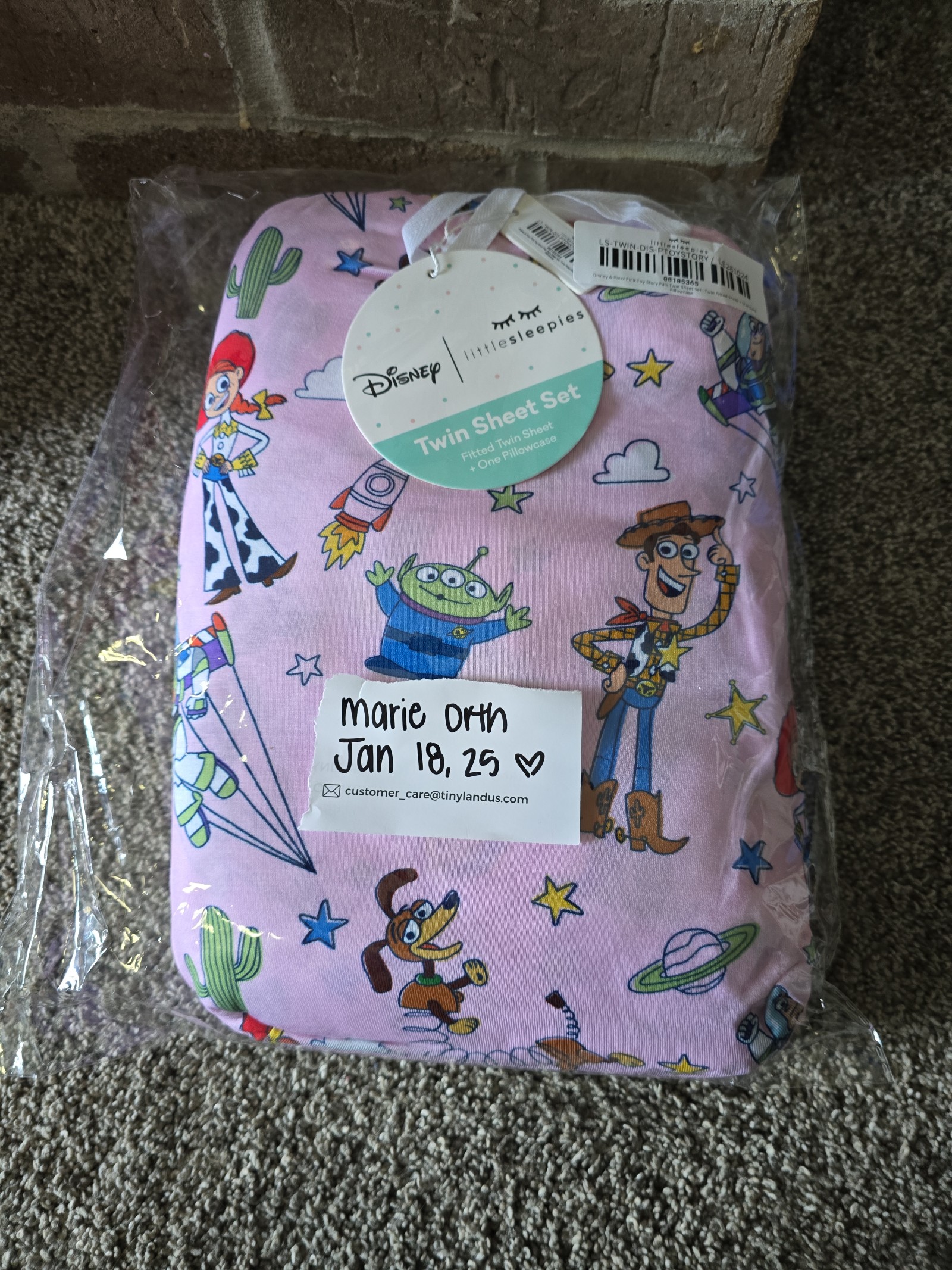 Little Sleepies Pink Toy Story Pals Twin Sheet Set
