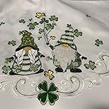 NEW Embroidered Gnomes Table Runner for St. Patrick's Day 14x69 inches