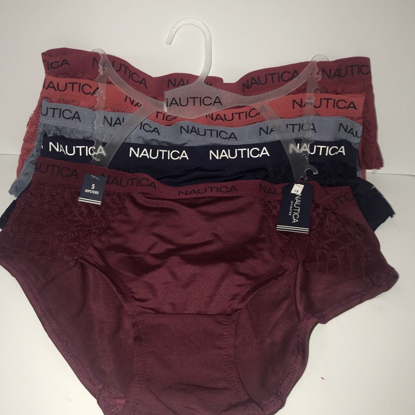 Nautica Intimates Woman’s Panties 5 Pack Soft Hipster Size 1X New With Tags