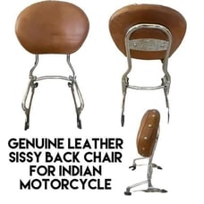 Genuine Leather Backrest Pad Sissy Bar for Indian Motorcycle w/ Indian engraved