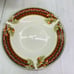 Gibson MAPLE HOLIDAYS Leave Nut Red Panel Gold Trim Stoneware Soup Bowls Set 4
