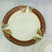 Gibson MAPLE HOLIDAYS Leave Nut Red Panel Gold Trim Stoneware Soup Bowls Set 4