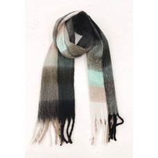 Mint green and black oversized scarf